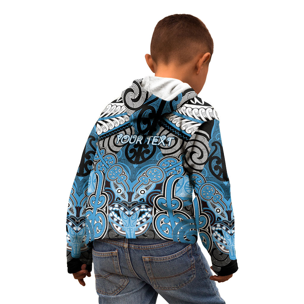 Aotearoa Iwi Ngati Kahungunu Personalised Kid Hoodie Maori Kowhaiwhai Pattern