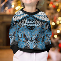 Aotearoa Iwi Ngati Kahungunu Personalised Kid Ugly Christmas Sweater Maori Kowhaiwhai Pattern
