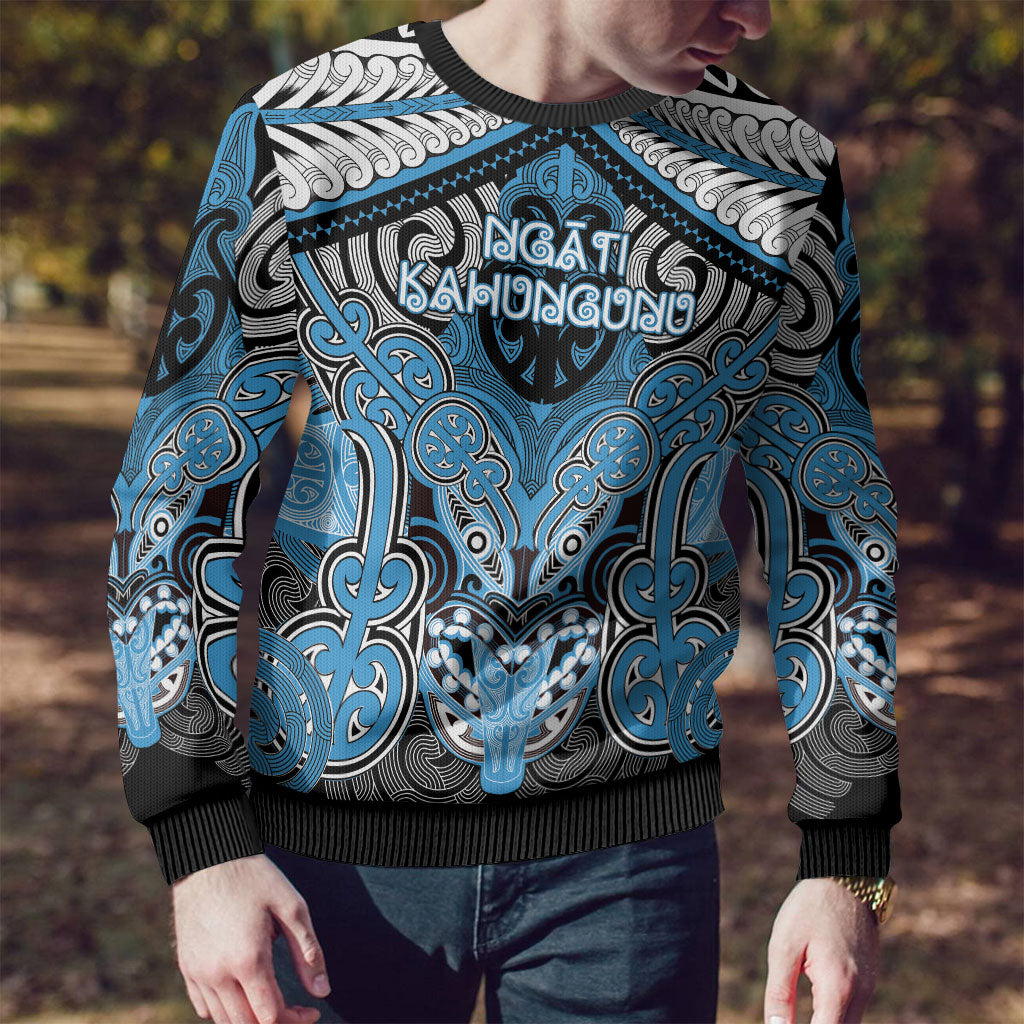 Aotearoa Iwi Ngati Kahungunu Personalised Ugly Christmas Sweater Maori Kowhaiwhai Pattern