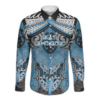 Aotearoa Iwi Ngati Kahungunu Personalised Long Sleeve Button Shirt Maori Kowhaiwhai Pattern