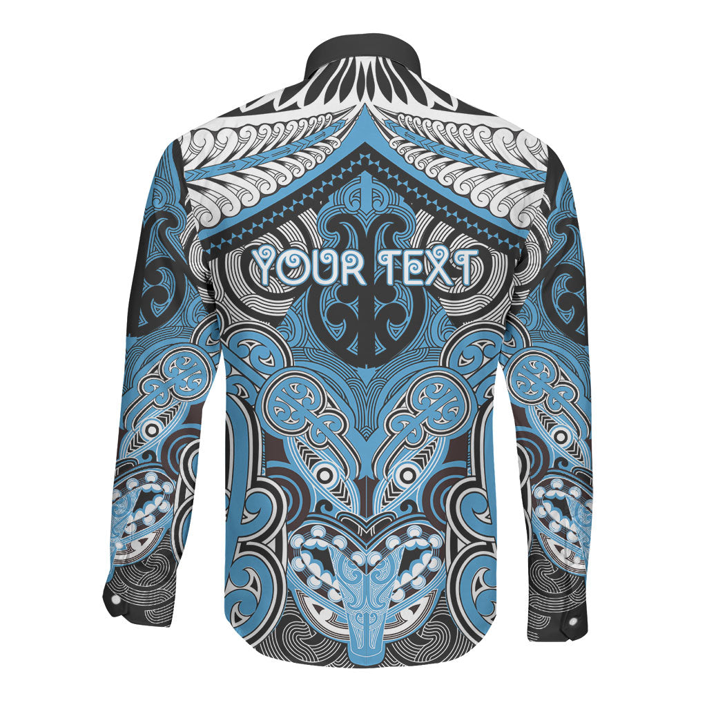 Aotearoa Iwi Ngati Kahungunu Personalised Long Sleeve Button Shirt Maori Kowhaiwhai Pattern