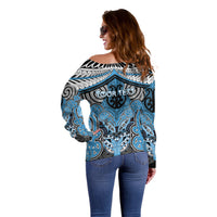 Aotearoa Iwi Ngati Kahungunu Personalised Off Shoulder Sweater Maori Kowhaiwhai Pattern