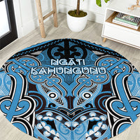 Aotearoa Iwi Ngati Kahungunu Round Carpet Maori Kowhaiwhai Pattern