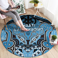 Aotearoa Iwi Ngati Kahungunu Round Carpet Maori Kowhaiwhai Pattern