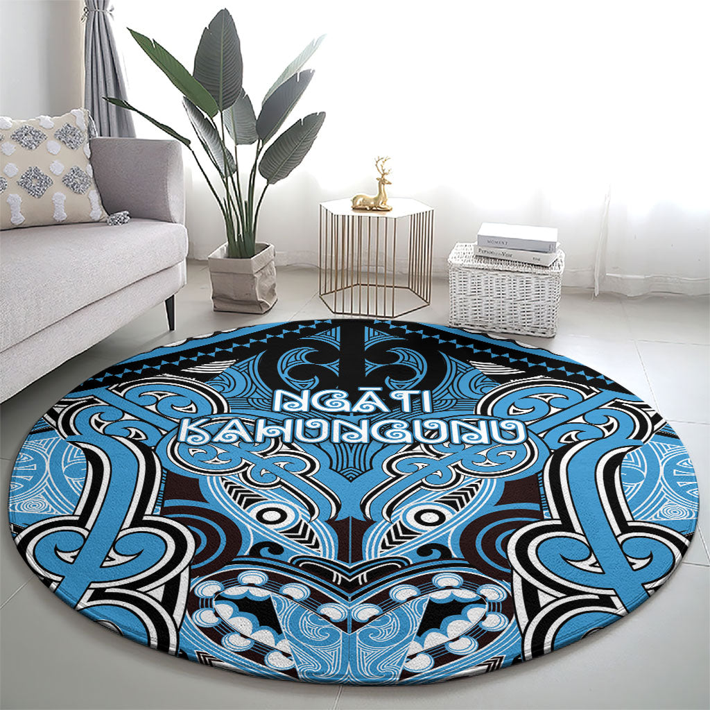 Aotearoa Iwi Ngati Kahungunu Round Carpet Maori Kowhaiwhai Pattern
