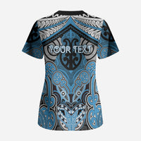 Aotearoa Iwi Ngati Kahungunu Personalised Scrub Top Maori Kowhaiwhai Pattern