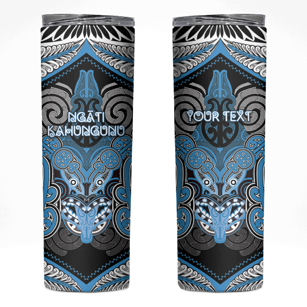 Aotearoa Iwi Ngati Kahungunu Personalised Skinny Tumbler Maori Kowhaiwhai Pattern