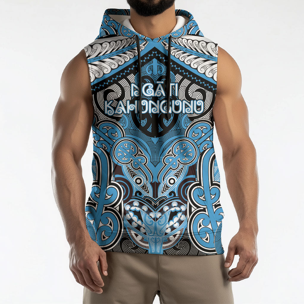 Aotearoa Iwi Ngati Kahungunu Personalised Sleeveless Hoodie Maori Kowhaiwhai Pattern
