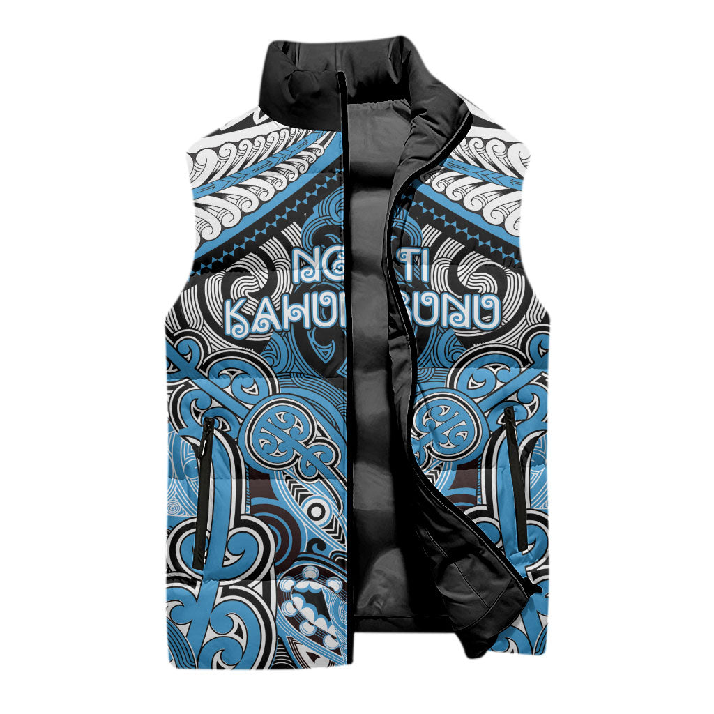 Aotearoa Iwi Ngati Kahungunu Personalised Sleeveless Puffer Jacket Maori Kowhaiwhai Pattern