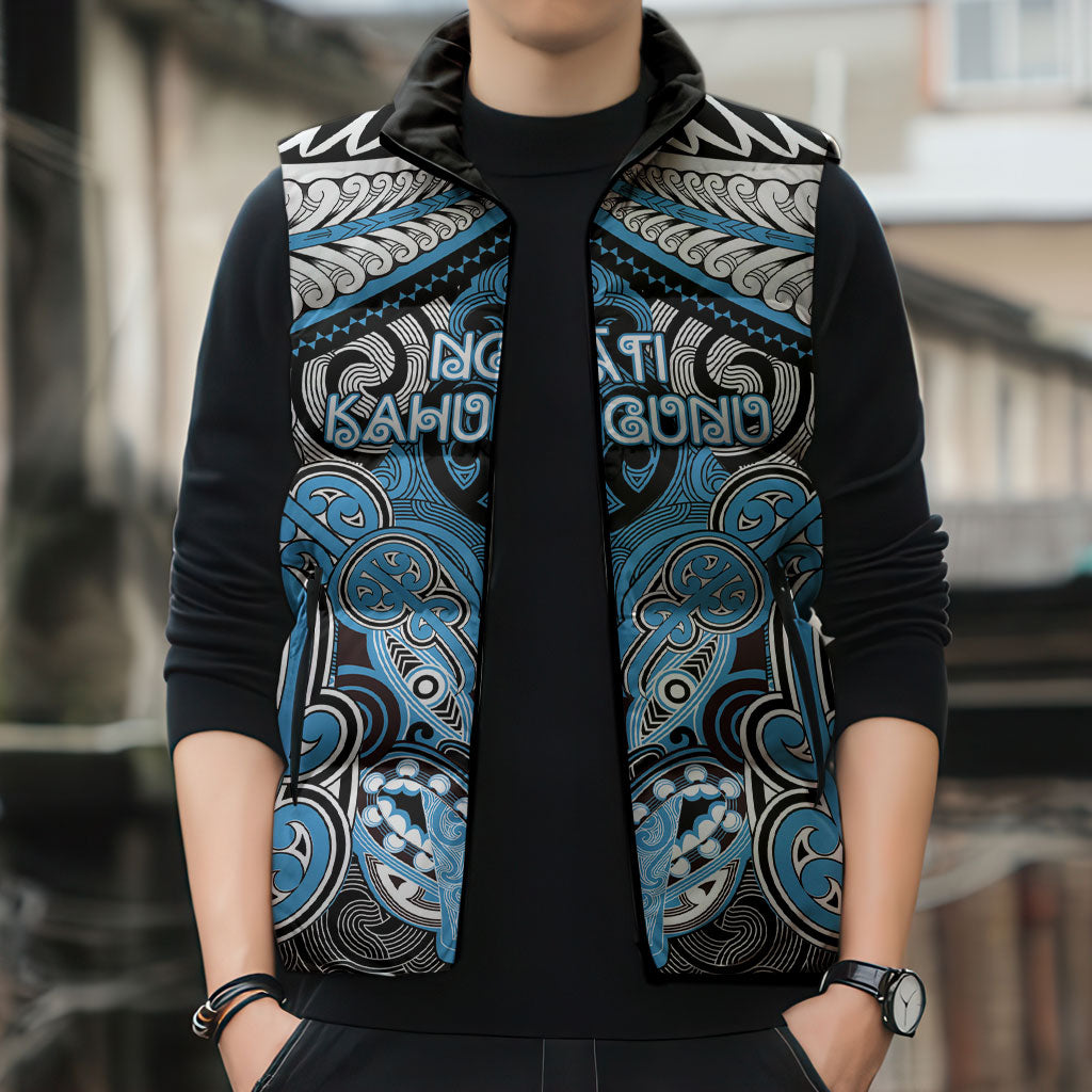 Aotearoa Iwi Ngati Kahungunu Personalised Sleeveless Puffer Jacket Maori Kowhaiwhai Pattern
