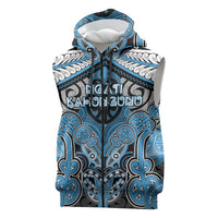 Aotearoa Iwi Ngati Kahungunu Personalised Sleeveless Zip Hoodie Maori Kowhaiwhai Pattern