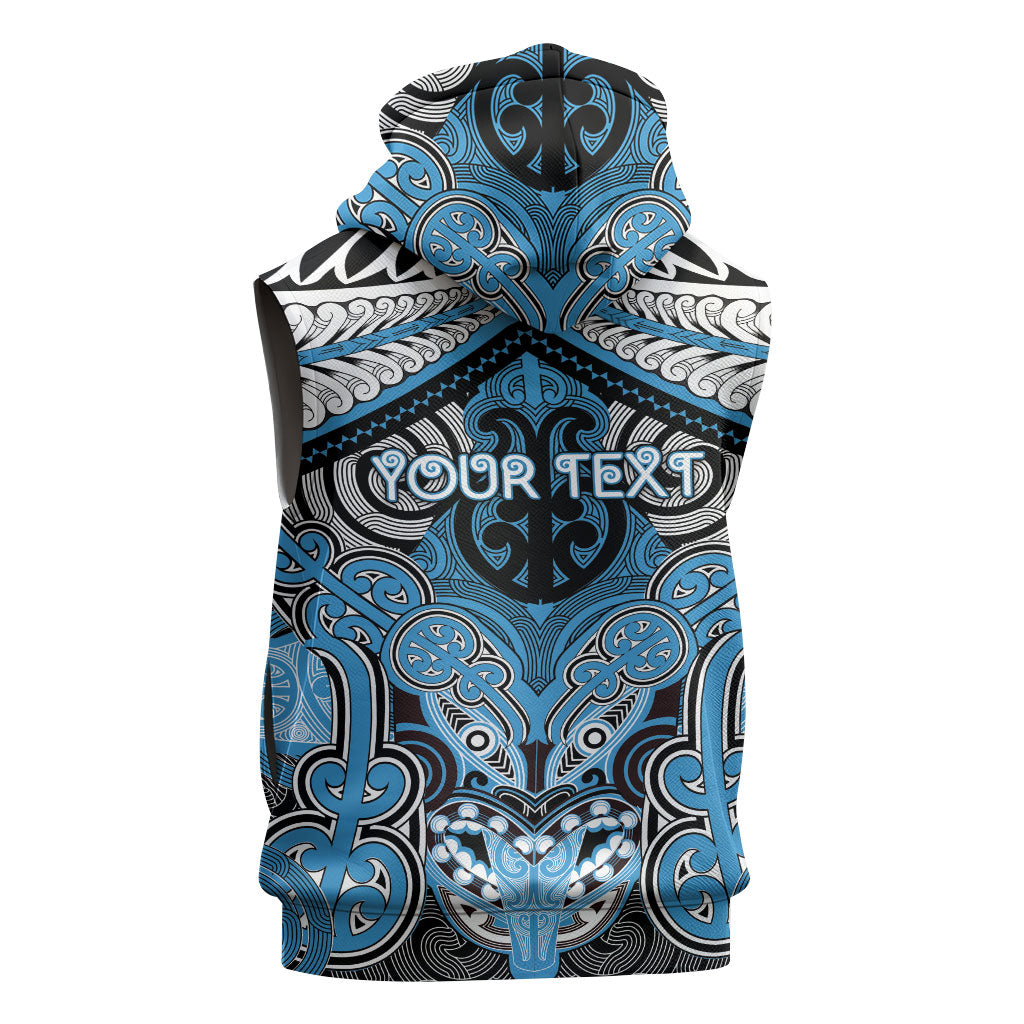 Aotearoa Iwi Ngati Kahungunu Personalised Sleeveless Zip Hoodie Maori Kowhaiwhai Pattern