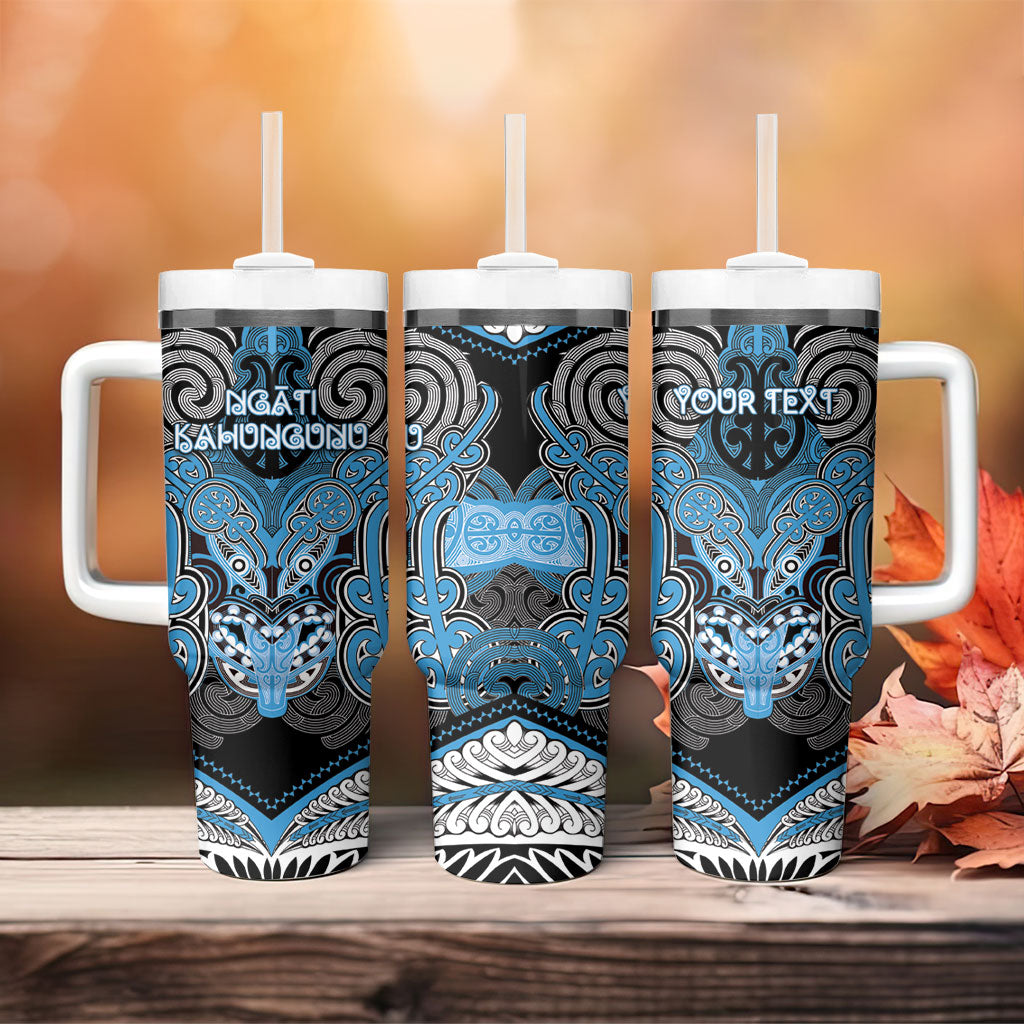 Aotearoa Iwi Ngati Kahungunu Personalised Tumbler With Handle Maori Kowhaiwhai Pattern