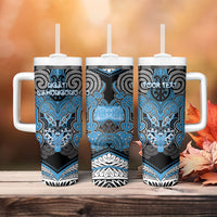 Aotearoa Iwi Ngati Kahungunu Personalised Tumbler With Handle Maori Kowhaiwhai Pattern