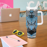 Aotearoa Iwi Ngati Kahungunu Personalised Tumbler With Handle Maori Kowhaiwhai Pattern