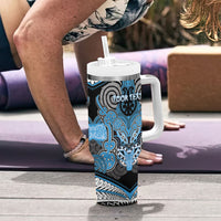 Aotearoa Iwi Ngati Kahungunu Personalised Tumbler With Handle Maori Kowhaiwhai Pattern