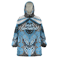 Aotearoa Iwi Ngati Kahungunu Personalised Wearable Blanket Hoodie Maori Kowhaiwhai Pattern