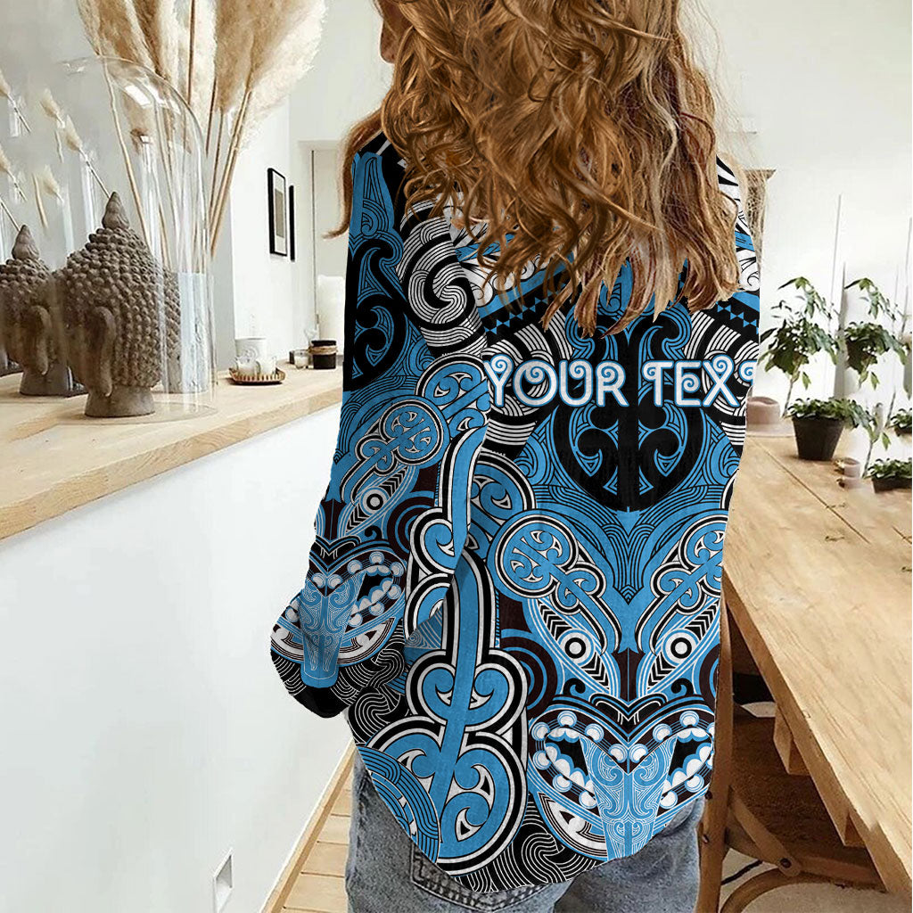 Aotearoa Iwi Ngati Kahungunu Personalised Women Casual Shirt Maori Kowhaiwhai Pattern