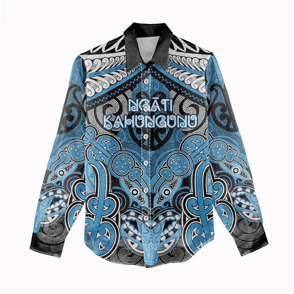 Aotearoa Iwi Ngati Kahungunu Personalised Women Casual Shirt Maori Kowhaiwhai Pattern