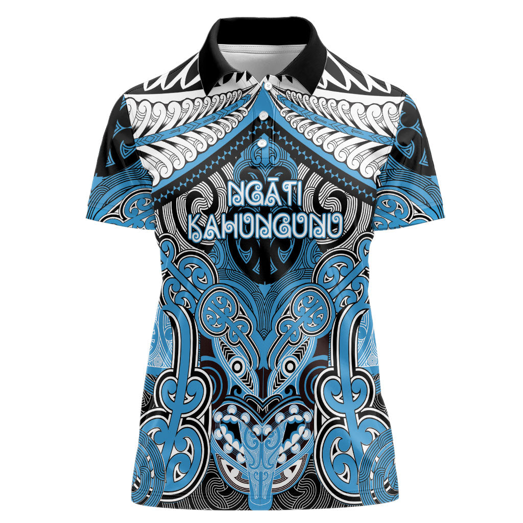 Aotearoa Iwi Ngati Kahungunu Personalised Women Polo Shirt Maori Kowhaiwhai Pattern