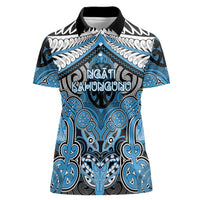 Aotearoa Iwi Ngati Kahungunu Personalised Women Polo Shirt Maori Kowhaiwhai Pattern