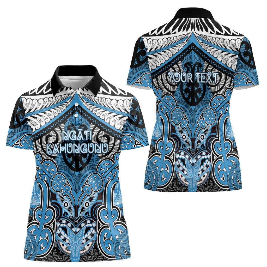 Aotearoa Iwi Ngati Kahungunu Personalised Women Polo Shirt Maori Kowhaiwhai Pattern