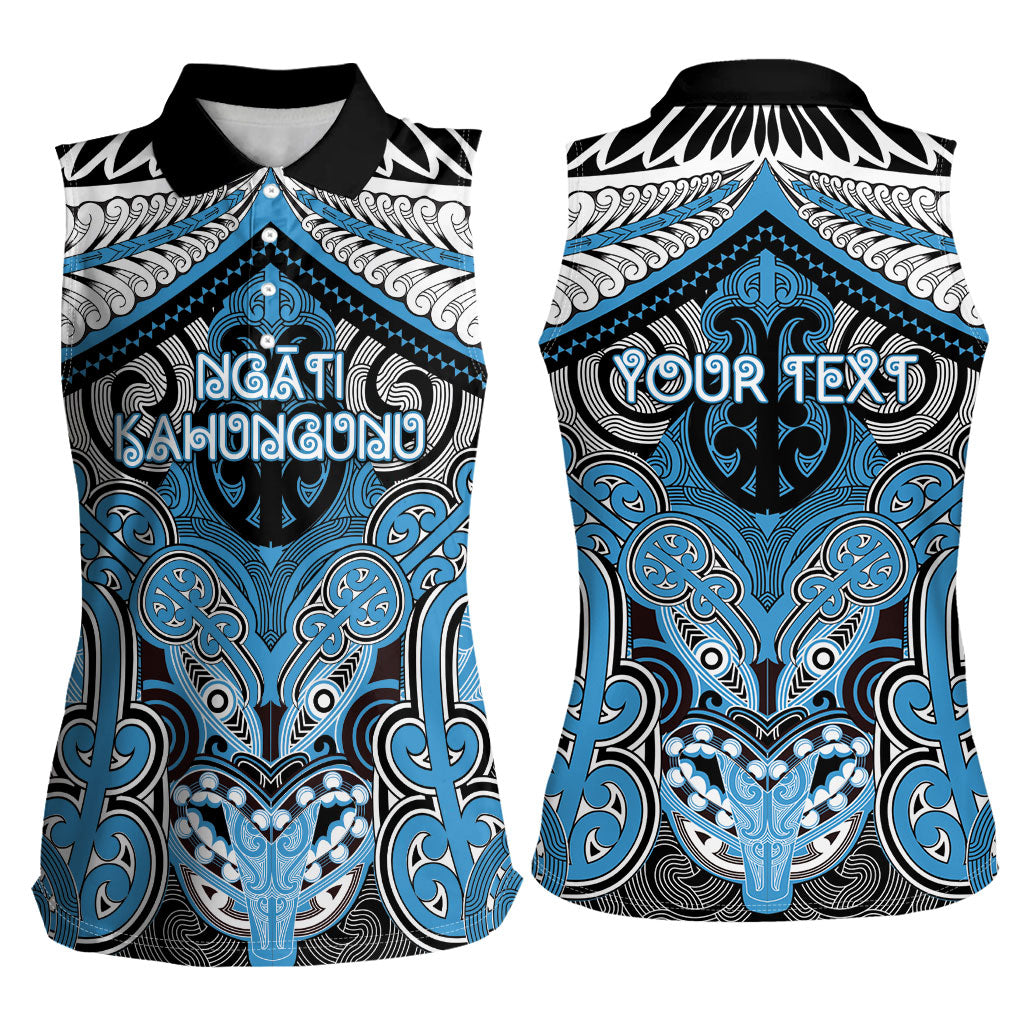 Aotearoa Iwi Ngati Kahungunu Personalised Women Sleeveless Polo Shirt Maori Kowhaiwhai Pattern