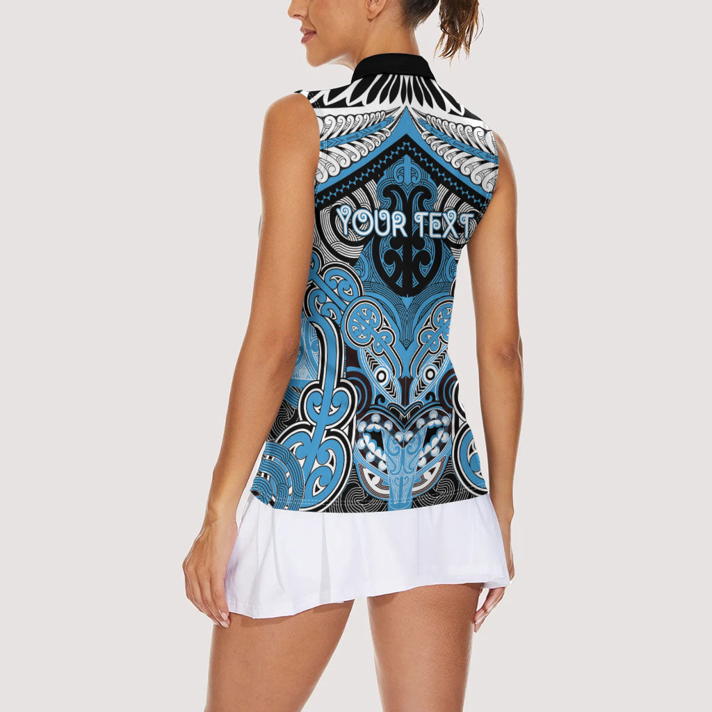 Aotearoa Iwi Ngati Kahungunu Personalised Women Sleeveless Polo Shirt Maori Kowhaiwhai Pattern