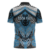 Aotearoa Iwi Ngati Kahungunu Personalised Zipper Polo Shirt Maori Kowhaiwhai Pattern