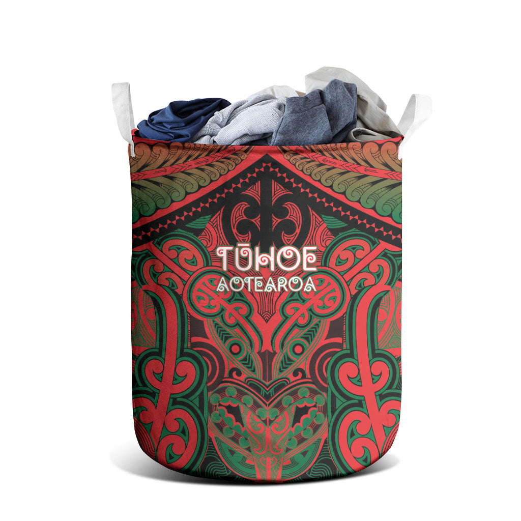 Aotearoa Iwi Tuhoe Laundry Basket Maori Kowhaiwhai Pattern