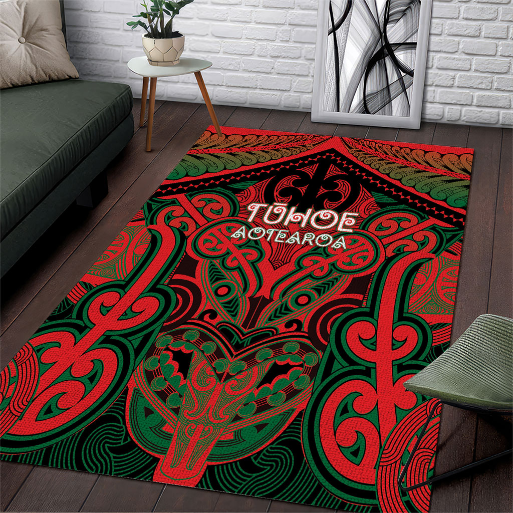 Aotearoa Iwi Tuhoe Area Rug Maori Kowhaiwhai Pattern