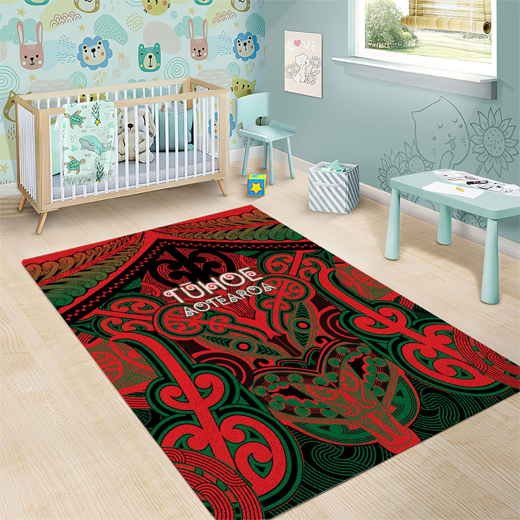 Aotearoa Iwi Tuhoe Area Rug Maori Kowhaiwhai Pattern