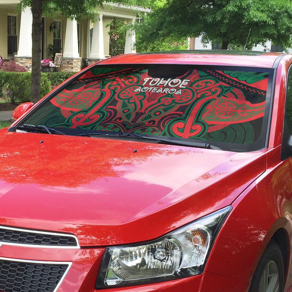 Aotearoa Iwi Tuhoe Auto Sun Shade Maori Kowhaiwhai Pattern