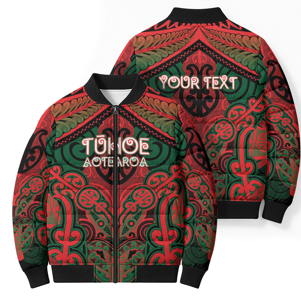 Aotearoa Iwi Tuhoe Personalised Bomber Puffer Jacket Maori Kowhaiwhai Pattern