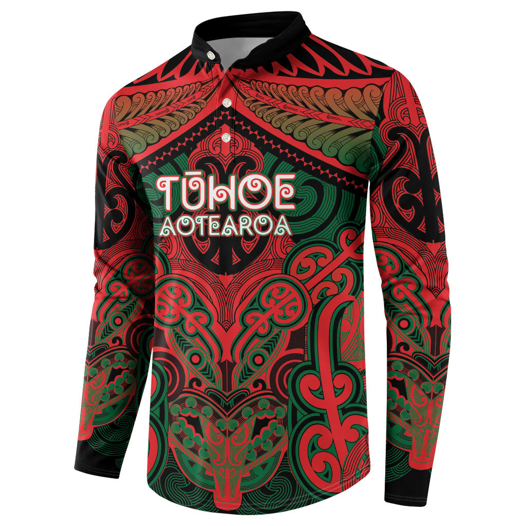 Aotearoa Iwi Tuhoe Personalised Button Sweatshirt Maori Kowhaiwhai Pattern