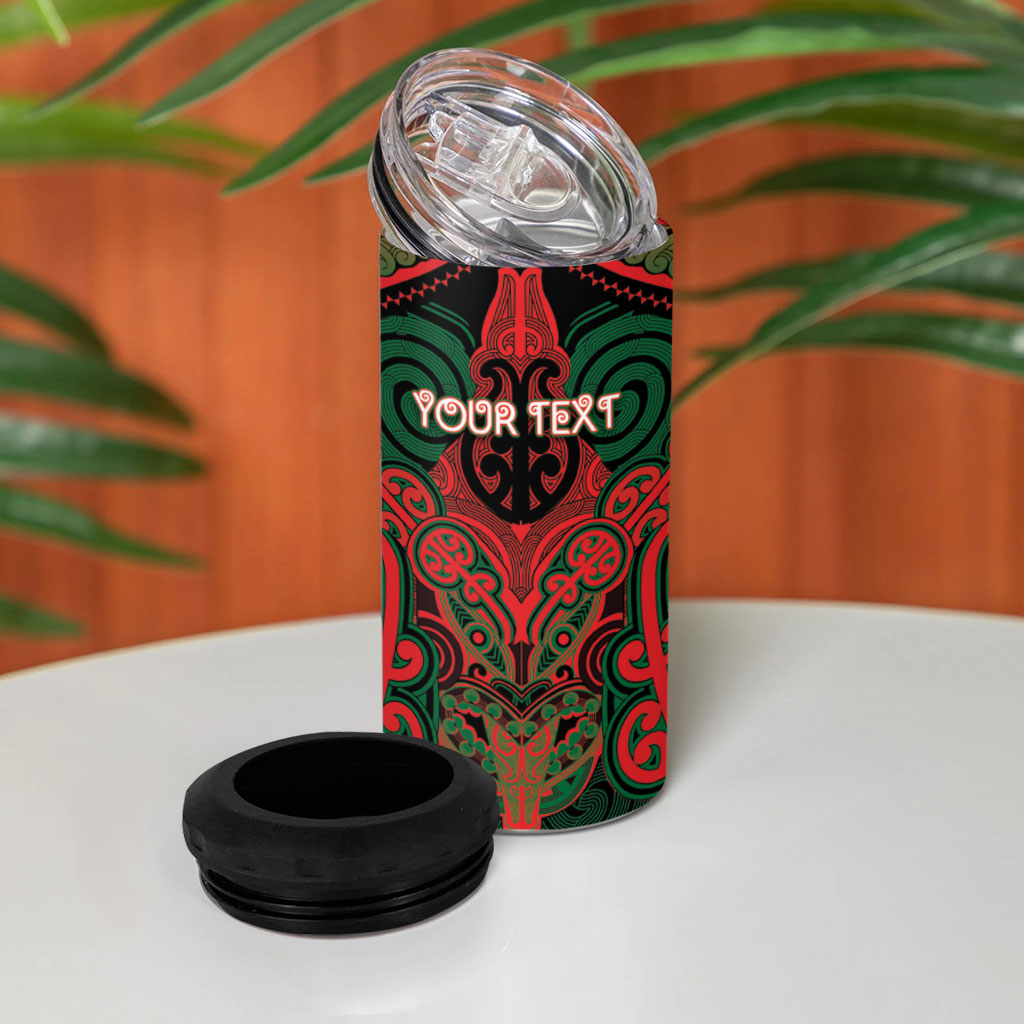 Aotearoa Iwi Tuhoe Personalised 4 in 1 Can Cooler Tumbler Maori Kowhaiwhai Pattern