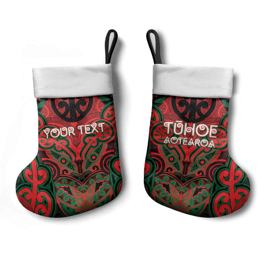 Aotearoa Iwi Tuhoe Personalised Christmas Stocking Maori Kowhaiwhai Pattern