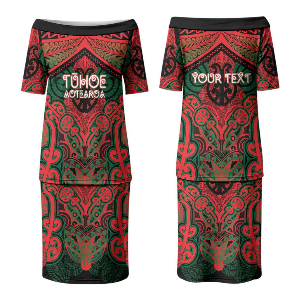 Aotearoa Iwi Tuhoe Personalised Couples Matching Puletasi and Hawaiian Shirt Maori Kowhaiwhai Pattern