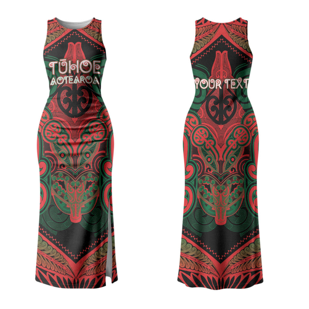Aotearoa Iwi Tuhoe Personalised Couples Matching Tank Maxi Dress and Hawaiian Shirt Maori Kowhaiwhai Pattern