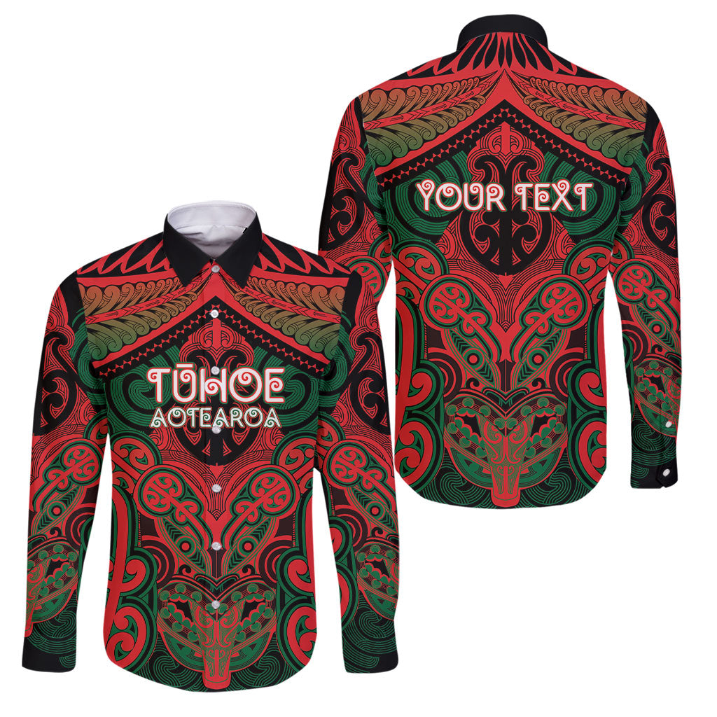 Aotearoa Iwi Tuhoe Personalised Family Matching Long Sleeve Bodycon Dress and Hawaiian Shirt Maori Kowhaiwhai Pattern