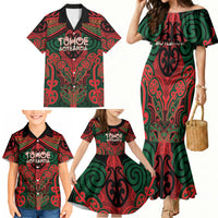 Aotearoa Iwi Tuhoe Personalised Family Matching Mermaid Dress and Hawaiian Shirt Maori Kowhaiwhai Pattern