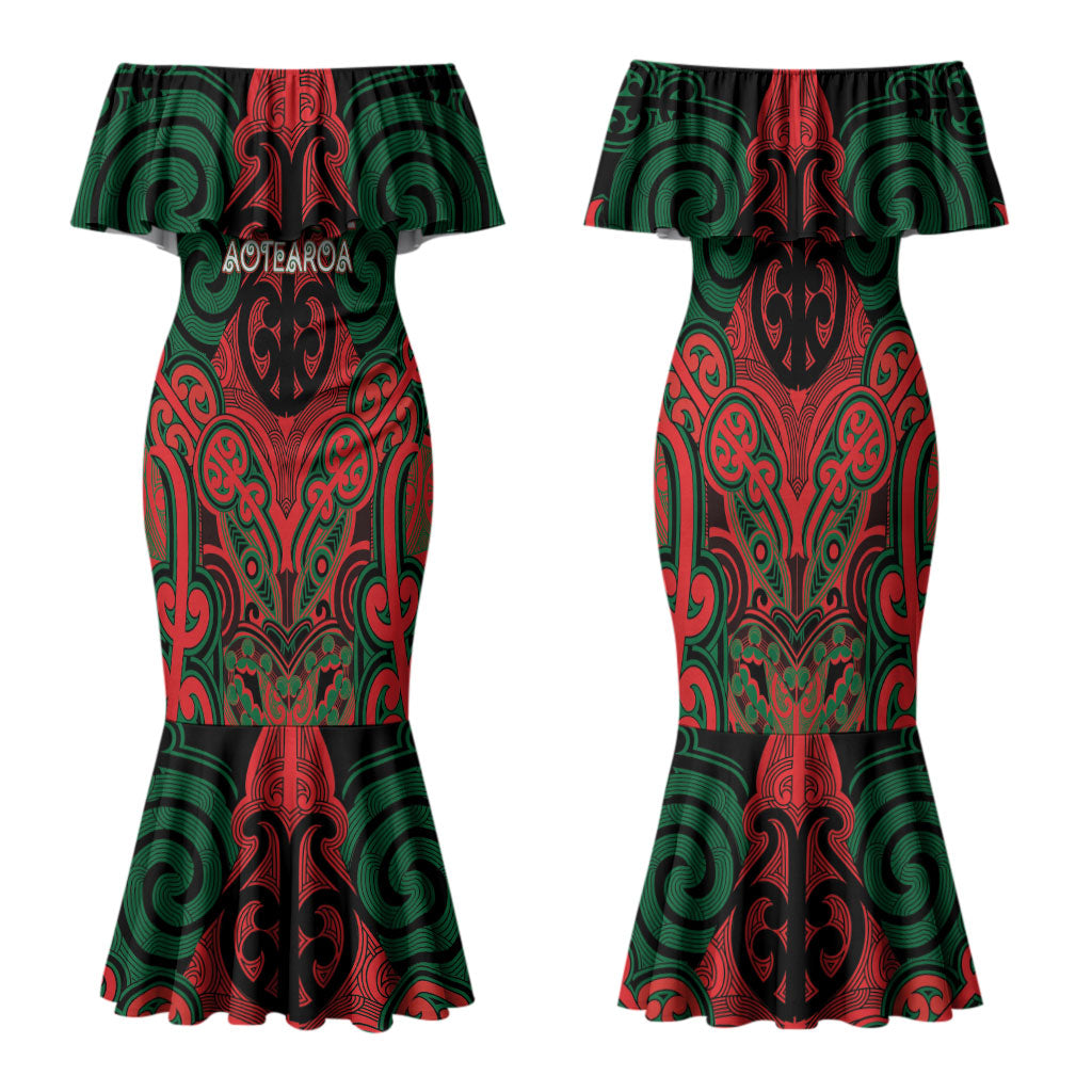 Aotearoa Iwi Tuhoe Personalised Family Matching Mermaid Dress and Hawaiian Shirt Maori Kowhaiwhai Pattern