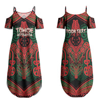 Aotearoa Iwi Tuhoe Personalised Family Matching Summer Maxi Dress and Hawaiian Shirt Maori Kowhaiwhai Pattern