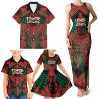 Aotearoa Iwi Tuhoe Personalised Family Matching Tank Maxi Dress and Hawaiian Shirt Maori Kowhaiwhai Pattern