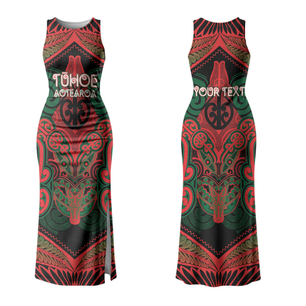 Aotearoa Iwi Tuhoe Personalised Family Matching Tank Maxi Dress and Hawaiian Shirt Maori Kowhaiwhai Pattern