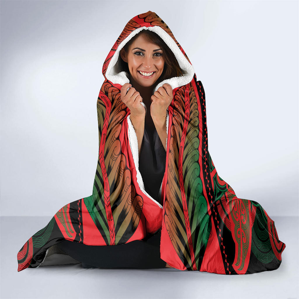 Aotearoa Iwi Tuhoe Hooded Blanket Maori Kowhaiwhai Pattern