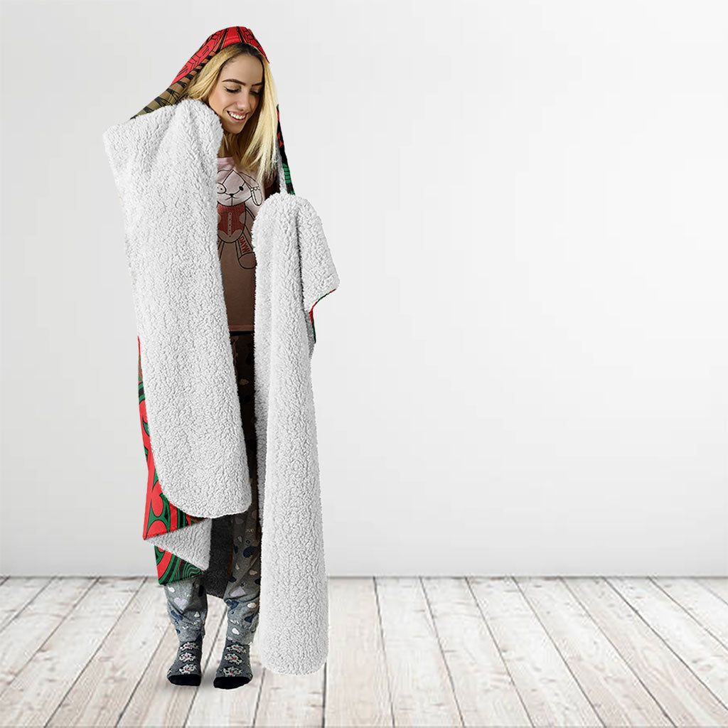 Aotearoa Iwi Tuhoe Hooded Blanket Maori Kowhaiwhai Pattern