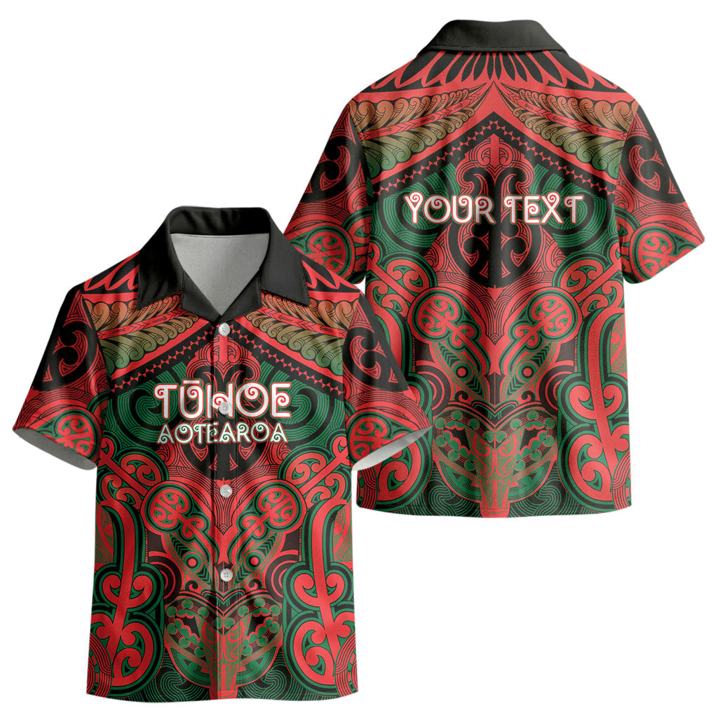 Aotearoa Iwi Tuhoe Personalised Kid Hawaiian Shirt Maori Kowhaiwhai Pattern