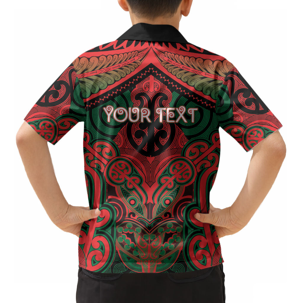 Aotearoa Iwi Tuhoe Personalised Kid Hawaiian Shirt Maori Kowhaiwhai Pattern
