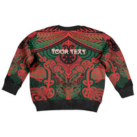 Aotearoa Iwi Tuhoe Personalised Kid Ugly Christmas Sweater Maori Kowhaiwhai Pattern
